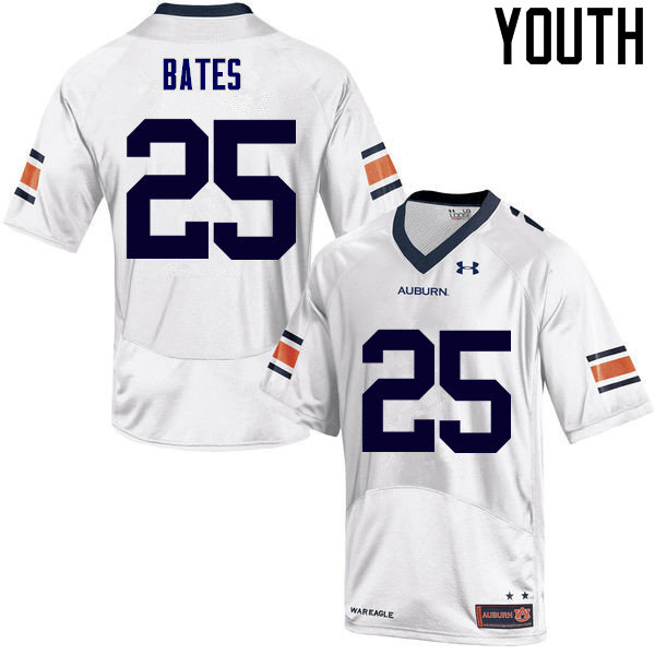 Youth Auburn Tigers #25 Daren Bates College Football Jerseys Sale-White